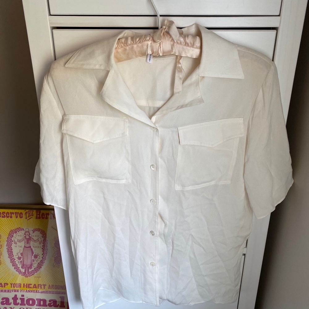 10 Crosby Derek Lam Silk Button Down Blouse
